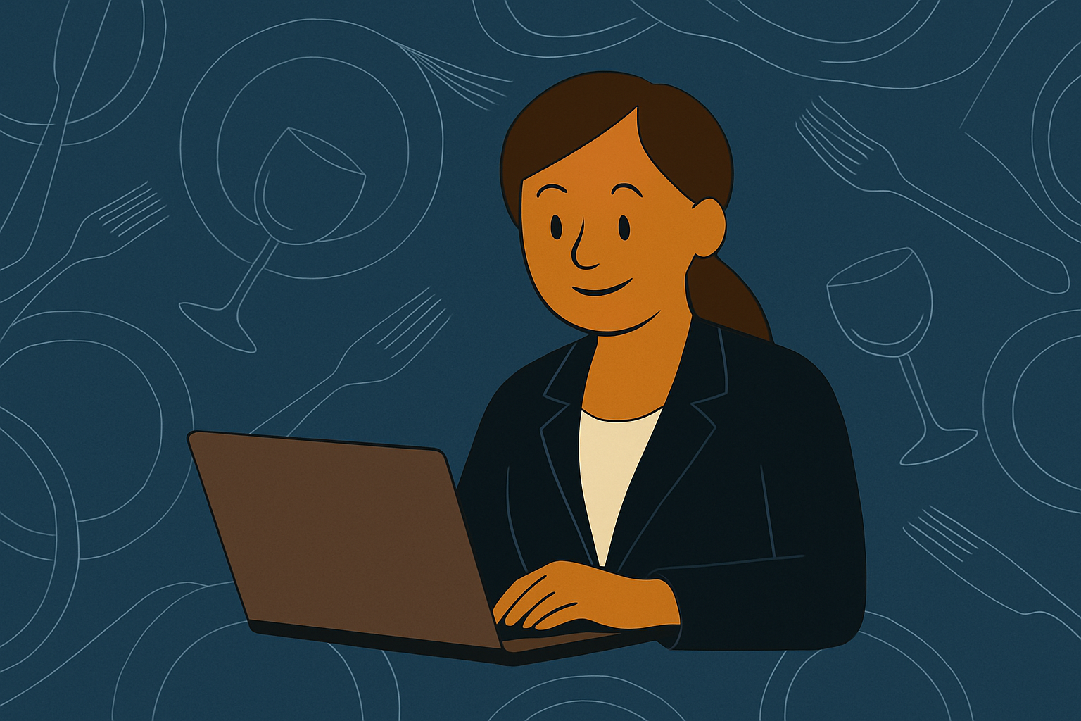Manager on computer